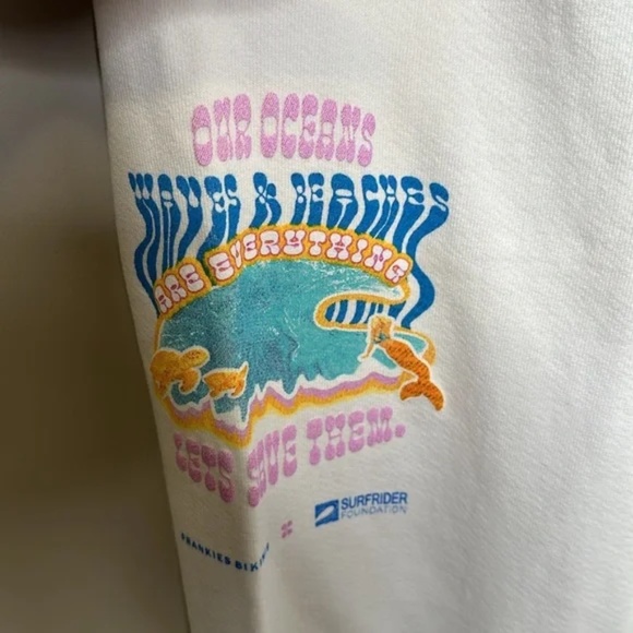 NWT Frankie’s Bikinis White Frank High Waist Sweatpants - Picture 6 of 13